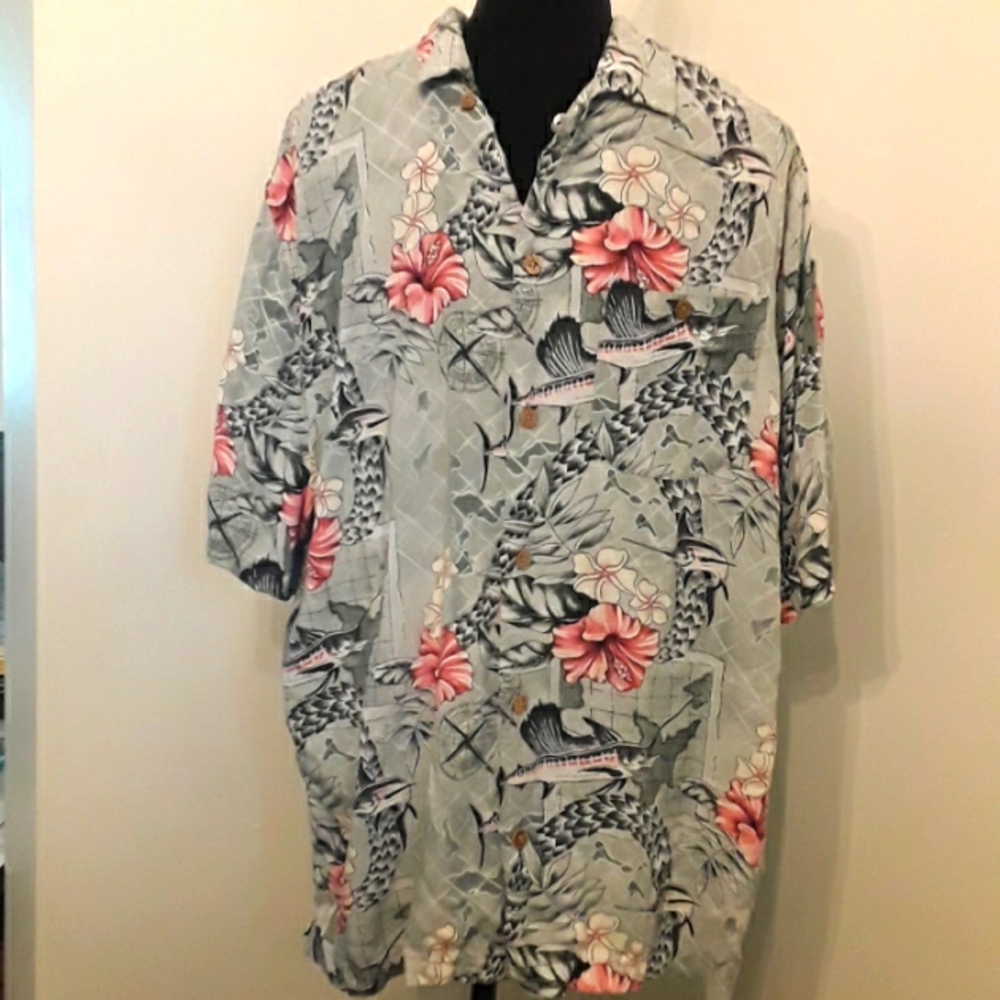 Caribbean Joe Hawaiian Shirt L